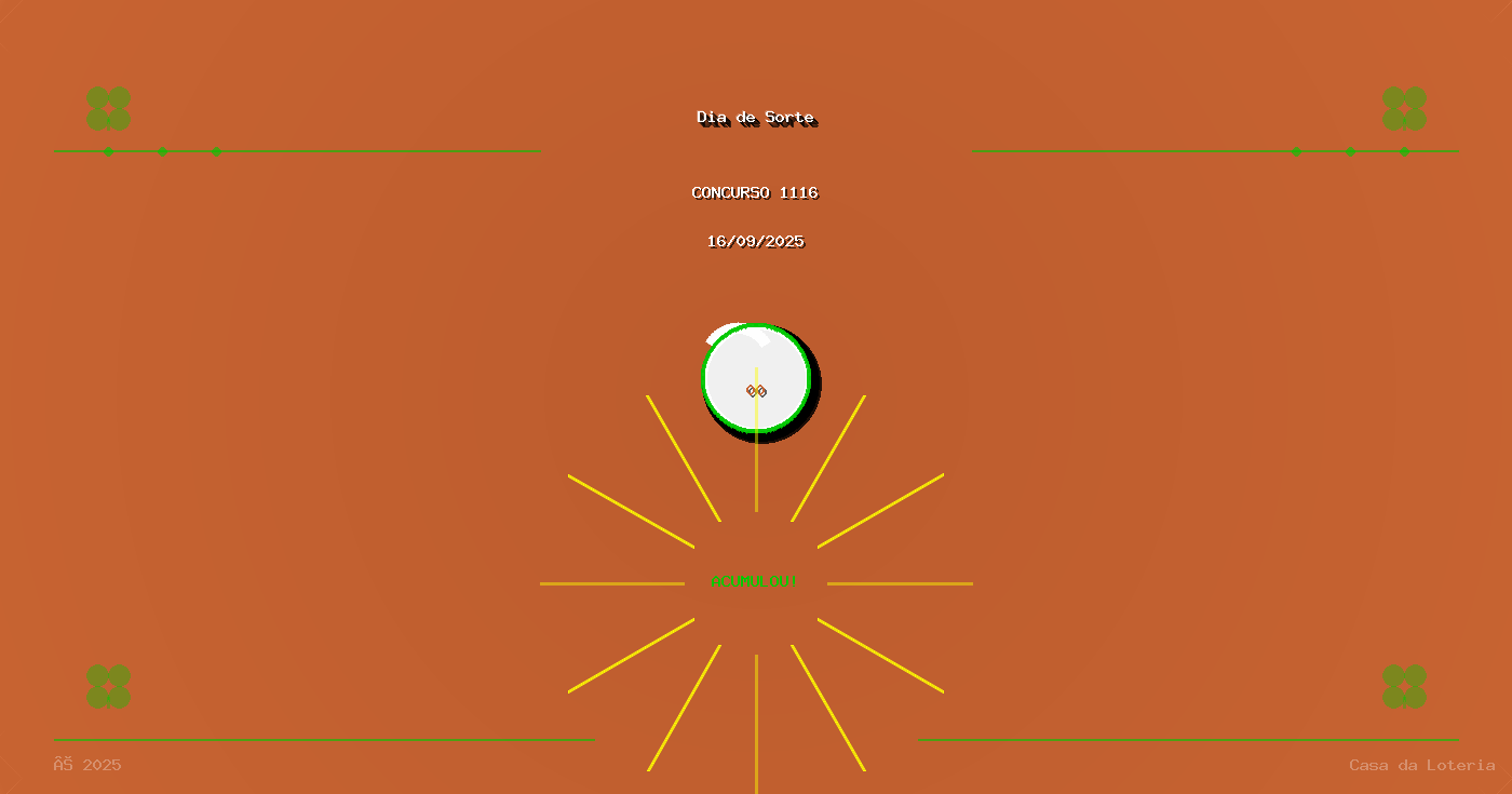 Resultado Dia de Sorte Concurso 1116 - Números: