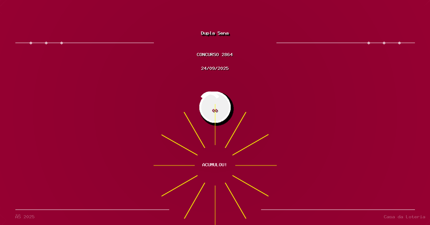 Resultado Dupla Sena Concurso 2864 - Números: