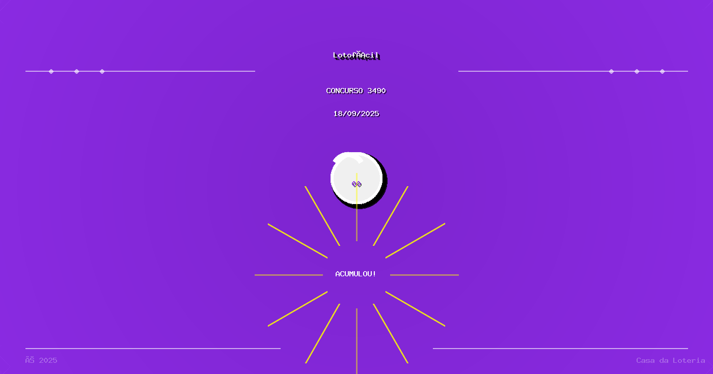 Resultado Lotofácil Concurso 3490 - Números: