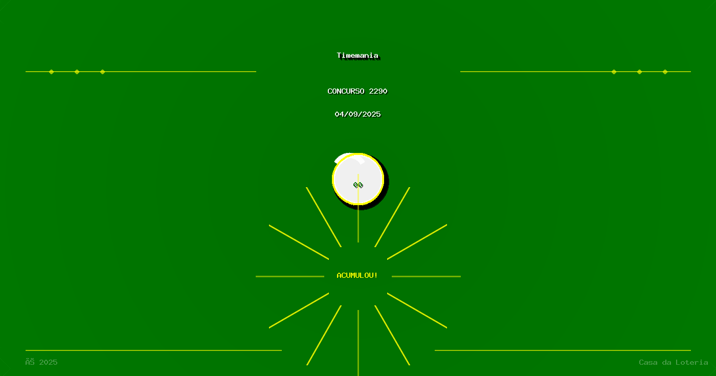 Resultado Timemania Concurso 2290 - Números: